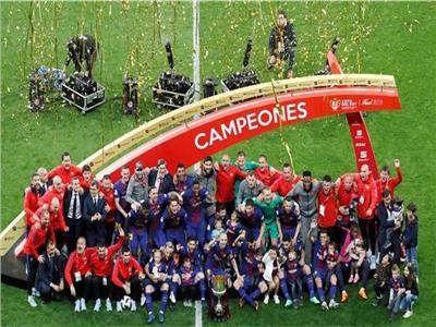 احتفالات برشلونة بكأس ملك إسبانيا
