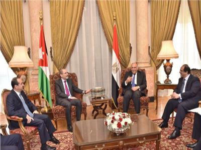 جانب من لقاء وزيري خارجية ورئيسي مخابرات مصر والأردن