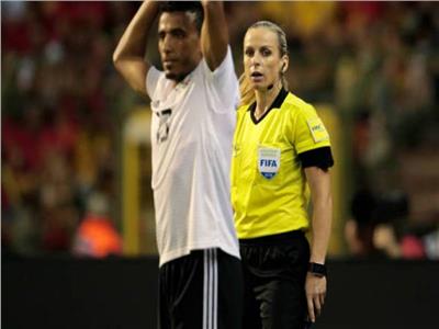 اليونانية كريسولا كورومبيليا أثناء مباراة مصر وبلجيكا