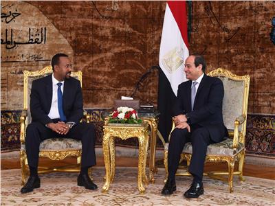 الرئيس عبد الفتاح السيسي خلال جلسة مباحثات مع رئيس الوزراء الاثيوبى