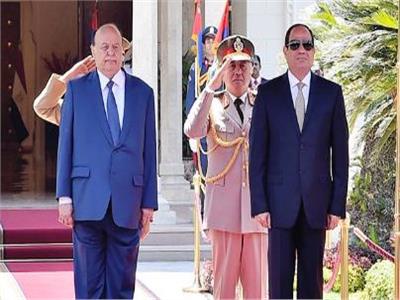 الرئيس السيسي خلال استقبال نظيره اليمني