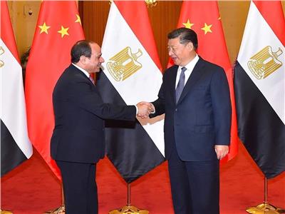 الرئيس عبد الفتاح السيسي مع  الرئيس الصيني "شي جين بينج" 