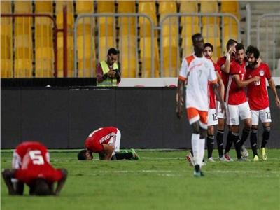 فرحة مصرية بأحد أهداف مباراة النيجر