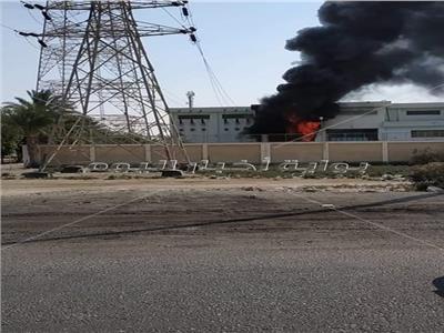 حريق محول بمحطة كهرباء أبو عارف 