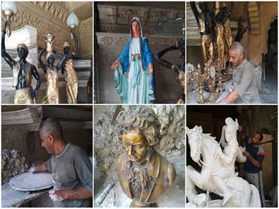 «سامح» نحات بدرجة فنان.. أنتج 90 تمثالًا لعمالقة التاريخ من «العذراء» لـ«بيتهوفن»