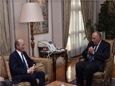 سامح شكري يستقبل المبعوث الشخصي للرئيس الفرنسي إلى سوريا