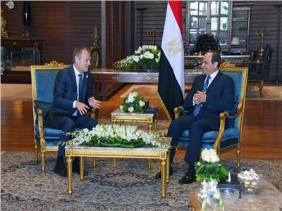 رئيس الاتحاد الأوروبي  دونالد توسك و الرئيس عبد الفتاح السيسي 