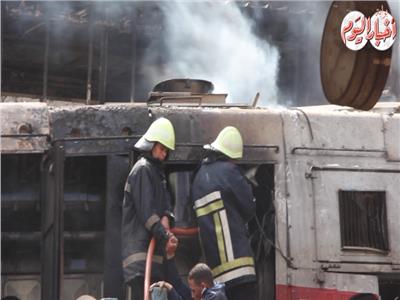  اللقطات الأولى لحريق جرار "محطة مصر"