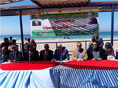 محافظ جنوب سيناء خلال افتتاح الشاطئ العام بابورديس