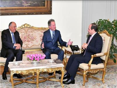 الرئيس عبدالفتاح السيسي خلال لقائه مع المدير التنفيذي لبرنامج الغذاء العالمي