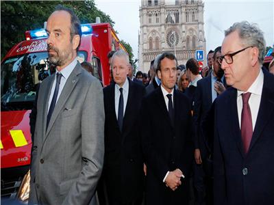 الرئيس الفرنسي يصل إلى مقر حريق كاتدرائية نوتردام 