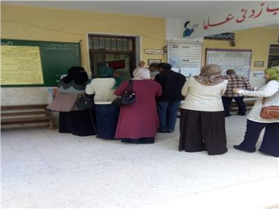  توافد الناخبين أمام لجان الاستفتاء بالبحيرة للإدلاء بأصواتهم حاملين الإعلام 