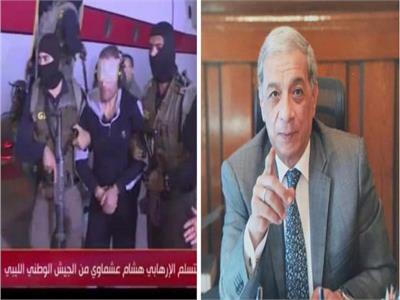 الشهيد هشام بركات وفي المقابل صورة لتسلم مصر للإرهابي هشام عشماوي