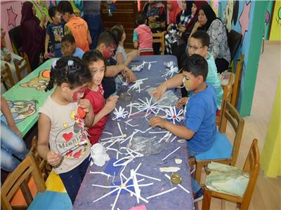 ورشة فنون تشكيلية لأطفال مركز ذوى الاحتياجات الخاصة بجامعة عين شمس