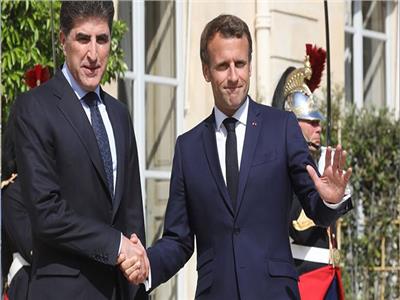 رئيس إقليم كردستان مع الرئيس الفرنسي