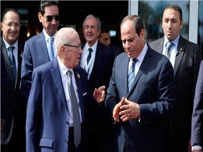 لقاء سابق للرئيس عبدالفتاح السيسي مع الرئيس الراحل الباجي قايد السبسي