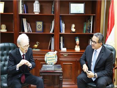 وزير الاثار يستقبل سفير اليابان بالقاهرة لبحث اخر اعمال المتحف المصري الكبير
