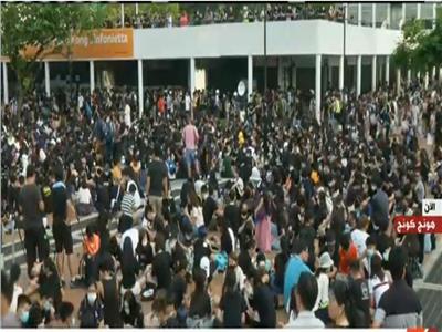 تجمع لعدد من الطلاب حول الإصلاحات السياسية بهونج كونج 
