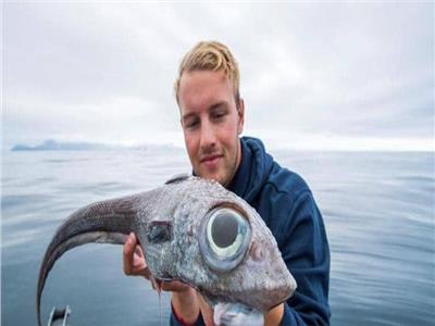 الصياد النرويجي مع السمكة الغريبة