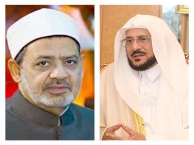 وزير الشؤون الإسلامية السعودي والإمام الأكبر شيخ الأزهر 