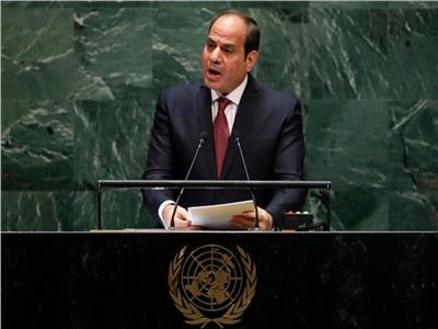 الرئيس السيسي خلال إلقائه كلمة مصر أمام الدورة الـ74 للجمعية العامة للأمم المتحدة