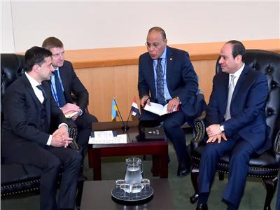 الرئيس السيسي ونظيره الأوكراني خلال اللقاء