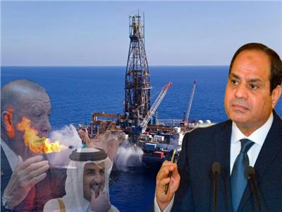 الرئيس السيسي يتصدى لأطماع تركيا وقطر في الغاز المصري