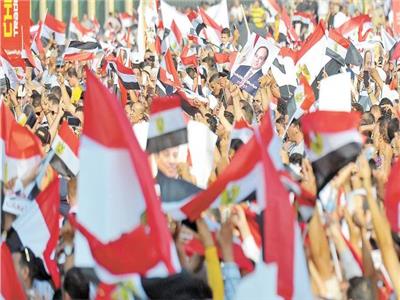 صورة من تظاهرات دعم الرئيس عبد الفتاح السيسي