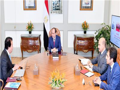  الرئيس عبد الفتاح السيسي  خلال  الاجتماع 