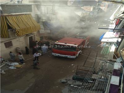 حريق بشقة سكنية في نجع العرب بالإسكندرية بسبب تسرب غاز