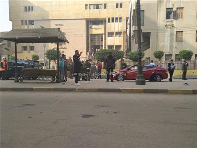 لحظة وصول محافظ المنوفية محكمة شبين الكوم لمتابعة محاكمة راجح
