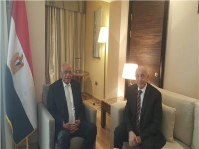 علي عبدالعال يلتقي المستشار عقيلة صالح رئيس مجلس النواب الليبي