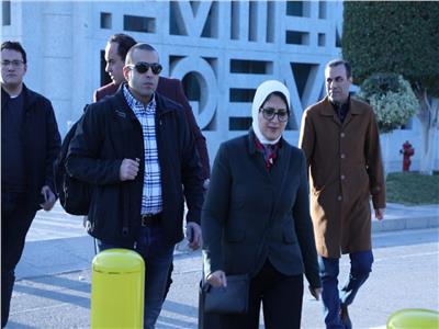 وزيرة الصحة خلال مغادرة مطار الأقصر 