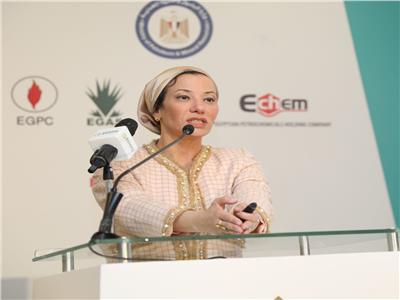 وزيرة البيئة تتحدث عن تغير المناخ فى المؤتمر والمعرض الدولى للبترول وجامعة الدول العربية