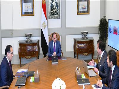 الرئيس عبدالفتاح السيسي خلال اجتماعه مع رئيس الوزراء ووزير التعليم العالي والبحث العلمي