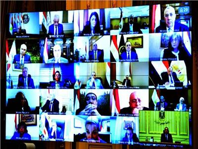 وزراء مصر عبر فيديو كونفرانس