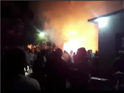 حريق هائل بمصنع كتان بقرية شبراملس مركز زفتي 