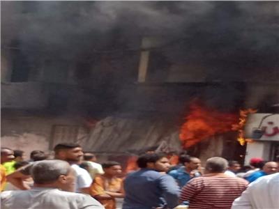  حريق هائل بمحل أحذية غرب الإسكندرية