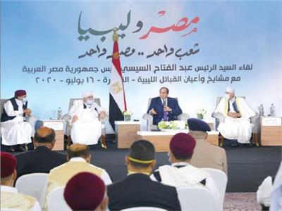لقاء الرئيس عبدالفتاح السيسى بمشايخ وأعيان القبائل الليبية