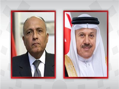 وزير الخارجية البحريني د.عبداللطيف بن راشد الزياني ووزير الخارجية سامح شكري