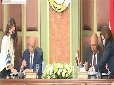 مراسم توقيع اتفاقية ترسيم الحدود البحرية بين مصر واليونان