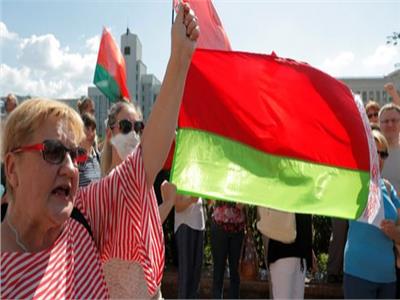 علم بيلاروسيا أثناء الاحتجاجات