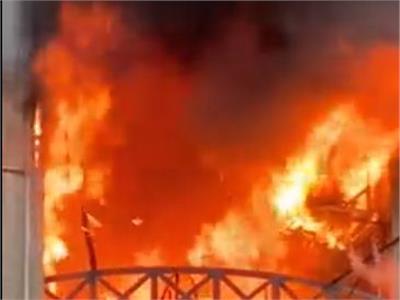 حريق عقار بجسر السويس