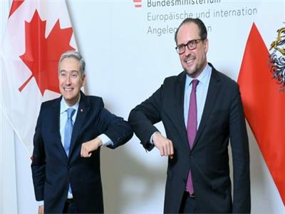 شالينبرج وزير خارجية النمسا مع نظيره الكندي فرانسوا فيليب