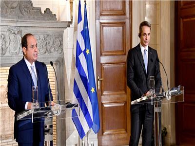 الرئيس السيسى خلال مؤتمر صحفى مشترك مع رئيس الوزراء اليوناني