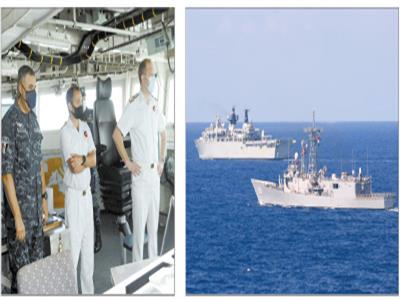  القطع البحرية المصرية والبريطانية خلال التدريب