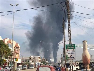 حريق خط بترول العبدة شمال لبنان