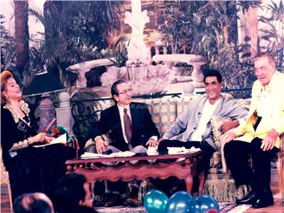 أحمد زكى مع فريد شوقى و صفاء أبوالسعود أثناء برنامج تلفزيونى