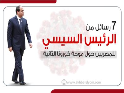 إنفوجراف | 7 رسائل من الرئيس السيسي للمصريين حول موجة كورونا الثانية