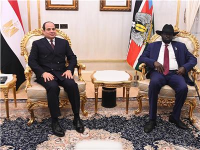 صورة للقاء الرئيس عبدالفتاح السيسي ورئيس جنوب السودان سلفا كير